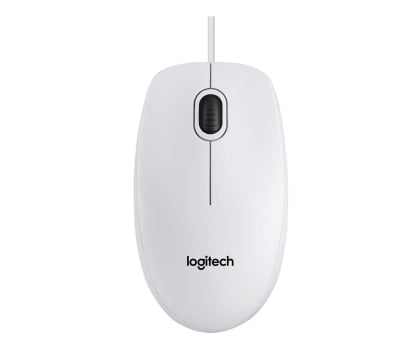 Myszka przewodowa Logitech B100 biała USB